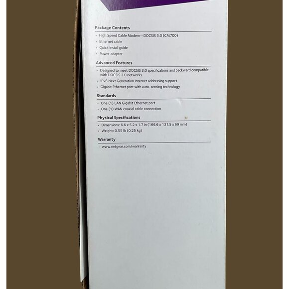 Netgear CM700 High Speed Cable Modem DOCSIS 3.0 Up To 1.4Gbps Xfinity Spectrum & - Picture 5 of 11